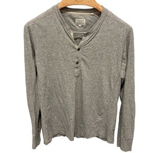 Rag & Bone Stretch Gray Henley Long Sleeve Tee Shirt Size Small